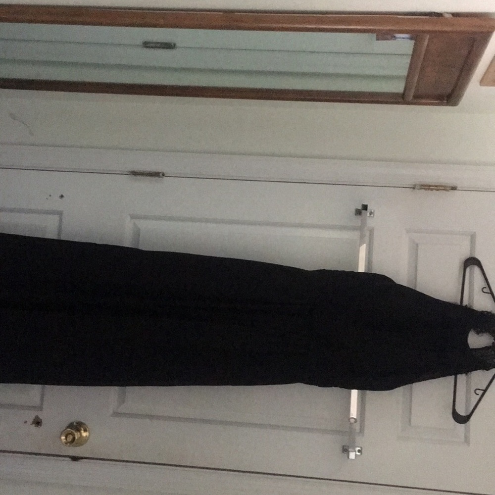 Long black halter top dress